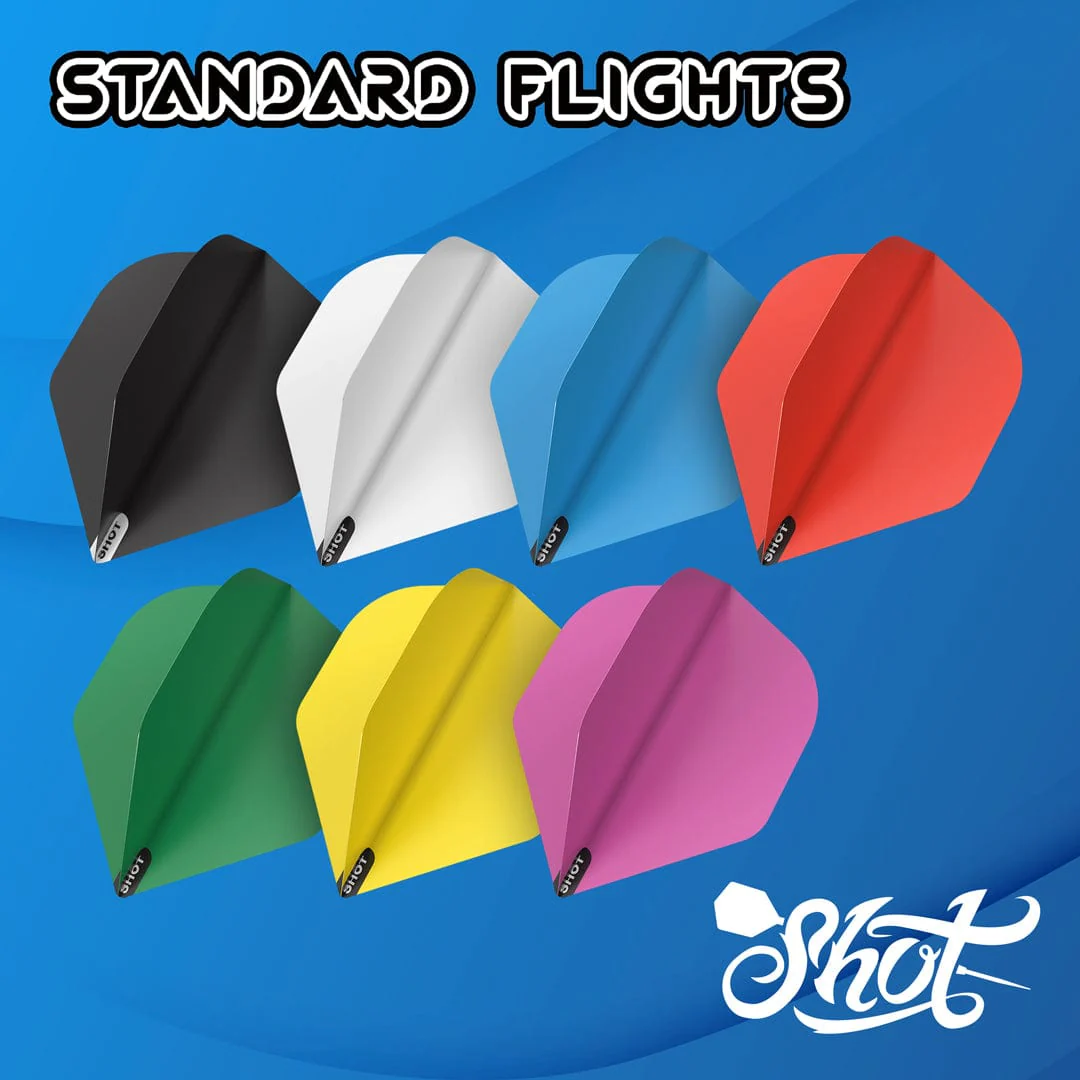 Unbranded Standard Darts Flights – 6 Colors, Plain Coloured, Standard Shape, 6-Pack