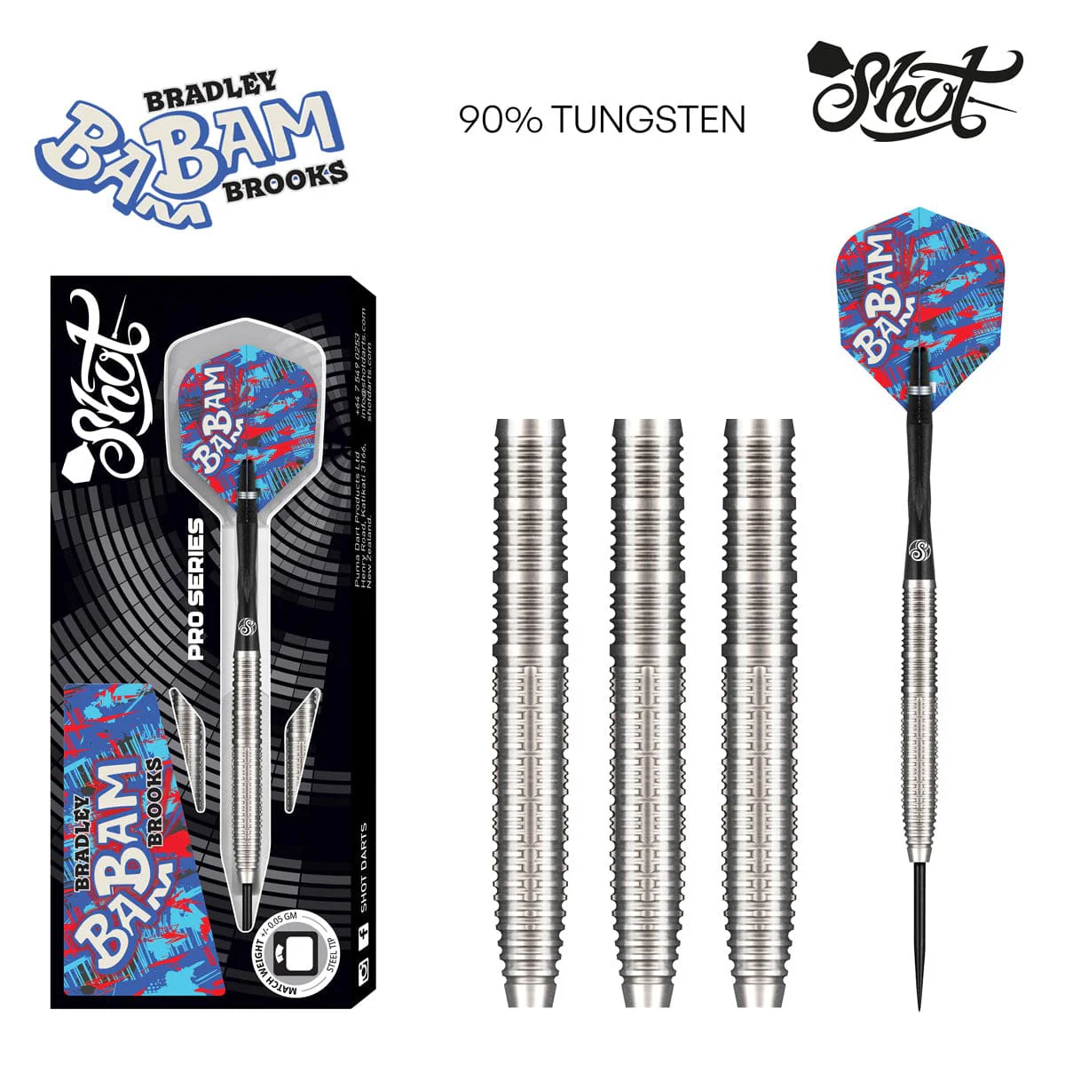 Shot Pro Series Bradley Brooks - Gen 2 90% Tungsten - Smurf Darts