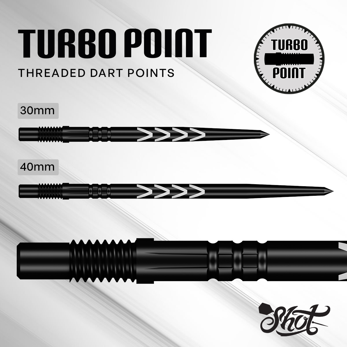 Shot Turbo Point - Michael Smith Black - Smurf Darts
